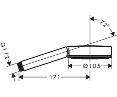 Rankinis dušas Hansgrohe Pulsify 105, 1jet, 24120000
