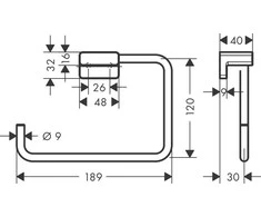 Rankšluosčio laikiklis Hansgrohe AddStoris 41754670, juodas matinis