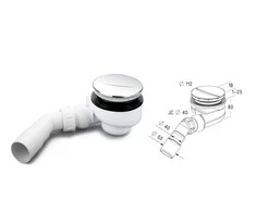 Nicoll Sifonas dušo padėklui PAA Turboflow D 90MM, 54l/min, E1882/22