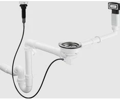 Sifonas su dugno vožtuvu ir persipildymo rinkiniu D16-11 Hansgrohe 43937000