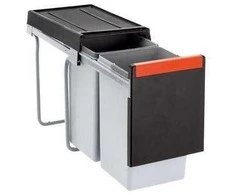 Šiukšliadėžė FRANKE, Cube 30, atidarymas ranka, 2x15l.