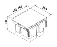 Šiukšliadėžė FRANKE, Sorter Garbo, 50-3, 2x12l.+8l.