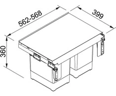 Šiukšliadėžė FRANKE, Sorter Garbo, 60-2, 18l.+18l.