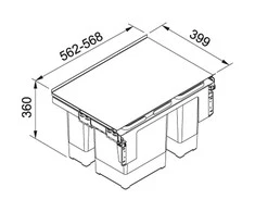Šiukšliadėžė FRANKE, Sorter Garbo, 60-3, 18l.+12l.+8l.