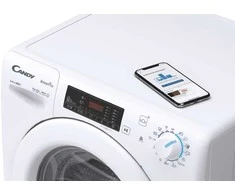 Candy Skalbimo mašina with Dryer | CSHW 4645TW3/1-S | Energy efficiency class C/E | Front loading | Skalbimo talpa 6kg | 1400 RPM | Gylis 45 cm | Plotis 60 cm | Ekranas | Digit | Drying system | Drying capacity 4kg | Steam function | Baltas