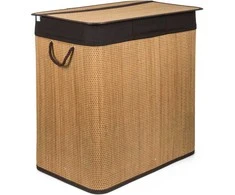 Skalbinių dėžė su pertvara G21 63555174, 150l, bambukinė