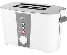 EKG Skrudintuvas ECGST818, 800 W, Dvigubas lizdas, Šviesos indikatorius, Temperatūros reguliavimas 7 lygiai, Baltos spalva