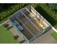 Sodo namelis G21 GAH 1300 - 340 x 382cm, plastikinis, žalias 63900586