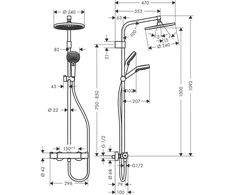 Termostatinis dušo komplektas Hansgrohe Crometta, 26781000