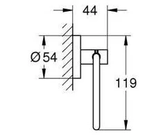 Grohe toilet paper holder Start, matt juodas
