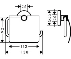 Tualetinio popieriaus laikiklis Hansgrohe Logis Universal 41723000