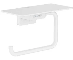 Tualetinio popieriaus laikiklis su lentynėle Hansgrohe AddStoris 41772700, baltas matinis