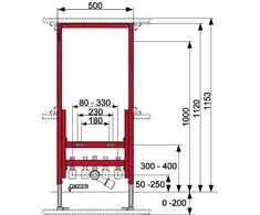 TECE potinkinis bidė modulis, h-1120 mm