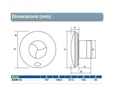 Ventiliatorius AirFlow iCON 15 Ø100mm 68 m3/val
