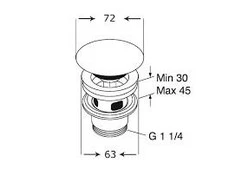 Villeroy &amp; Boch Ventilis V&amp;B 8L033401 su keraminiu dangteliu (Push-open)