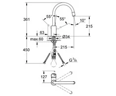 Virtuvės maišytuvas Grohe Concetto OHM 32663003