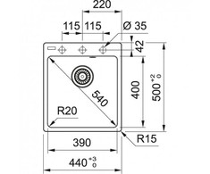 Virtuvės plautuvė Franke MRG 610-39 A, 114.0658.418 juoda