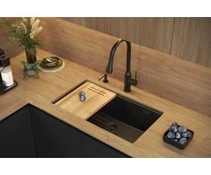 Graniteq Virtuvės plautuvė Quadron Logan 110, HQD7644U8_PVDC1_I, juodas deimantas