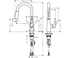 Virtuvinis maišytuvas su ištraukiama žarna Hansgrohe Talis M51 72815800