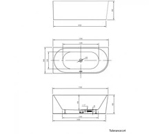 Vonia Aqualine Tibera L, 170x80 cm, kairinė