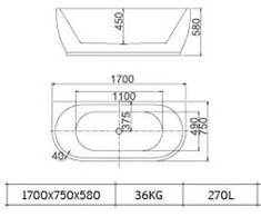 Vonia Masterjero Novito 3807, 170x75x58 cm 000051322866