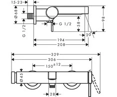 Vonios maišytuvas Hansgrohe Finoris 76420670, juodas matinis