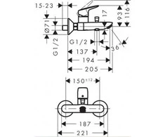 Vonios maišytuvas Hansgrohe Logis, 71400670