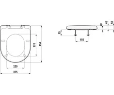 Laufen Pro universali WC sėdynė su dangčiu, lėtas nusileidimas, H8939580000001