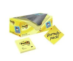 Post-it 3M 654Y-20 lipnus lapelis Kvadratas Geltona 100 lapai