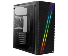 AEROCOOL AEROPGSSTREAK-A-BKRG kompiuterio dėklas ATX Aerocool STREAK RGB USB 3.0 – DVIGUBA RGB JUOSTA 1x80mm VENTILIATORIUS