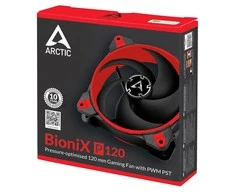 ARCTIC BioniX P120 Kompiuterio korpusui Aušintuvas 12 cm Juoda, Raudona