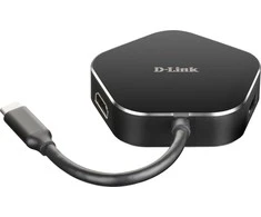 D-Link DUB-M420 knyginių kompiuterių dokas / jungčių replikatorius Vielinis Thunderbolt 3 Juoda, Sidabras