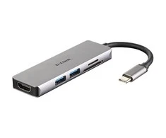 D-Link DUB-M530 knyginių kompiuterių dokas / jungčių replikatorius Vielinis USB 3.2 Gen 1 (3.1 Gen 1) Type-C Aliuminis, Juoda