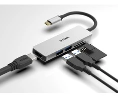 D-Link DUB-M530 knyginių kompiuterių dokas / jungčių replikatorius Vielinis USB 3.2 Gen 1 (3.1 Gen 1) Type-C Aliuminis, Juoda