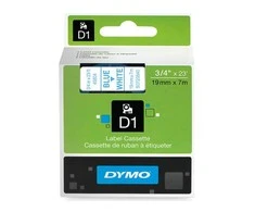 DYMO D1 Standard - Mėlyna on Baltas - 19mm etikečių juostelė Mėlyna ant balto paviršiaus