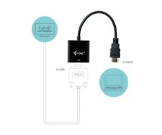 I-tec HDMI2VGAADA kabelių sąsaja / invertavimo adapteris HDMI VGA Juoda