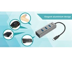 I-tec Metal C31HUBMETAL403 sąsajos šakotuvas USB 3.2 Gen 1 (3.1 Gen 1) Type-C 5000 Mbit/ai Pilka