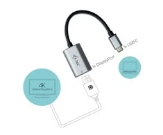 I-tec Metal C31METALDP60HZ vaizdo kabelio adapteris 0,15 m C tipo USB Ekranas Port Pilka, Turkis