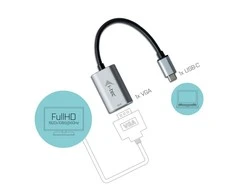 I-tec Metal C31METALVGA60HZ vaizdo kabelio adapteris 0,15 m C tipo USB VGA (D-Sub) Pilka