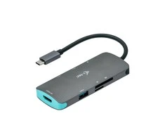 I-TEC USB C metalinis nano dokas 1xHDMI 4K 1xSD kortelių skaitytuvas 1xmicroSDCardreader 3xUSB 3.0 prievadas 1xUSB-C PD suderinamas su T