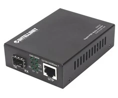 Intellinet 508216 tinklo medijos keitiklis 1000 Mbit/ai Juoda