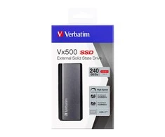 Išorinis kietasis diskas SSD Verbatim Vx500 240GB, USB 3.1, Gen 2, pilkas / V47442