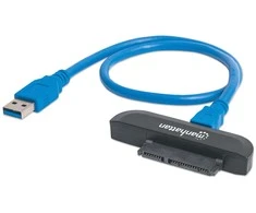 Manhattan 130424 kabelių sąsaja / invertavimo adapteris USB 3.0 SATA L-type Juoda