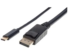 Manhattan 152464 vaizdo kabelio adapteris 2 m C tipo USB DisplayPort Juoda