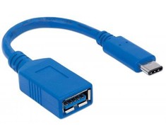 Manhattan 353540 USB kabelis 0,15 m 3.2 Gen 1 (3.1 Gen 1) USB C USB A Mėlyna