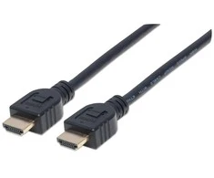 Intracom MANHATTAN CL3 didelės spartos HDMI kabelis 2m su eterneto vidinės sienelės vardiniu HDMI kištukiniu ir kištuku ekranuotas Juodas