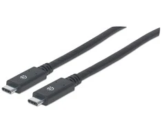 MANHATTAN  354905 SuperSpeed USB-C Device Cable USB 3.2 Gen 1, Type-C Male to Type-C Male, 5 Gbps, 2 m, Juodas