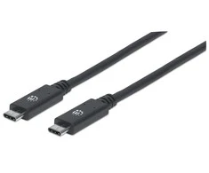 Intracom MANHATTAN SuperSpeed+ USB-C įrenginio kabelis USB 1m 3.1 Gen 2 Type-C vyriškas iki C tipo vyriškas 10 Gbps 5 A 1 m 3 pėd. Juodas