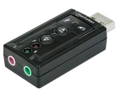 MANHATTAN 152341 Manhattan garso plokštė Hi-Speed USB virtuali 7.1 3D su garsumo valdymu