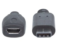 Intracom MANHATTAN didelės spartos USB-C kabelis 0,15 m C vyriškas / Micro-B moteriškas 6 colių. juodas